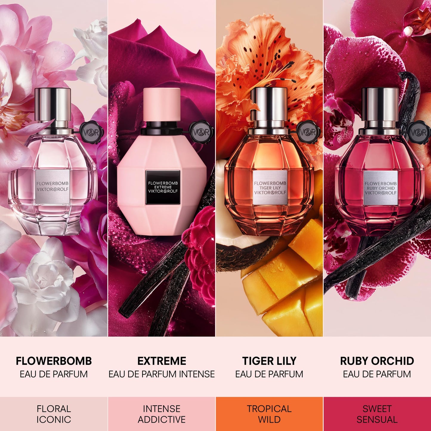 Viktor&Rolf - Flowerbomb Eau de Parfum - Women's Perfume Set - Floral & Woody - With Notes of Rose, Peony & Patchouli - Perfume, 1 Fl Oz, Body Lotion & Body Cream