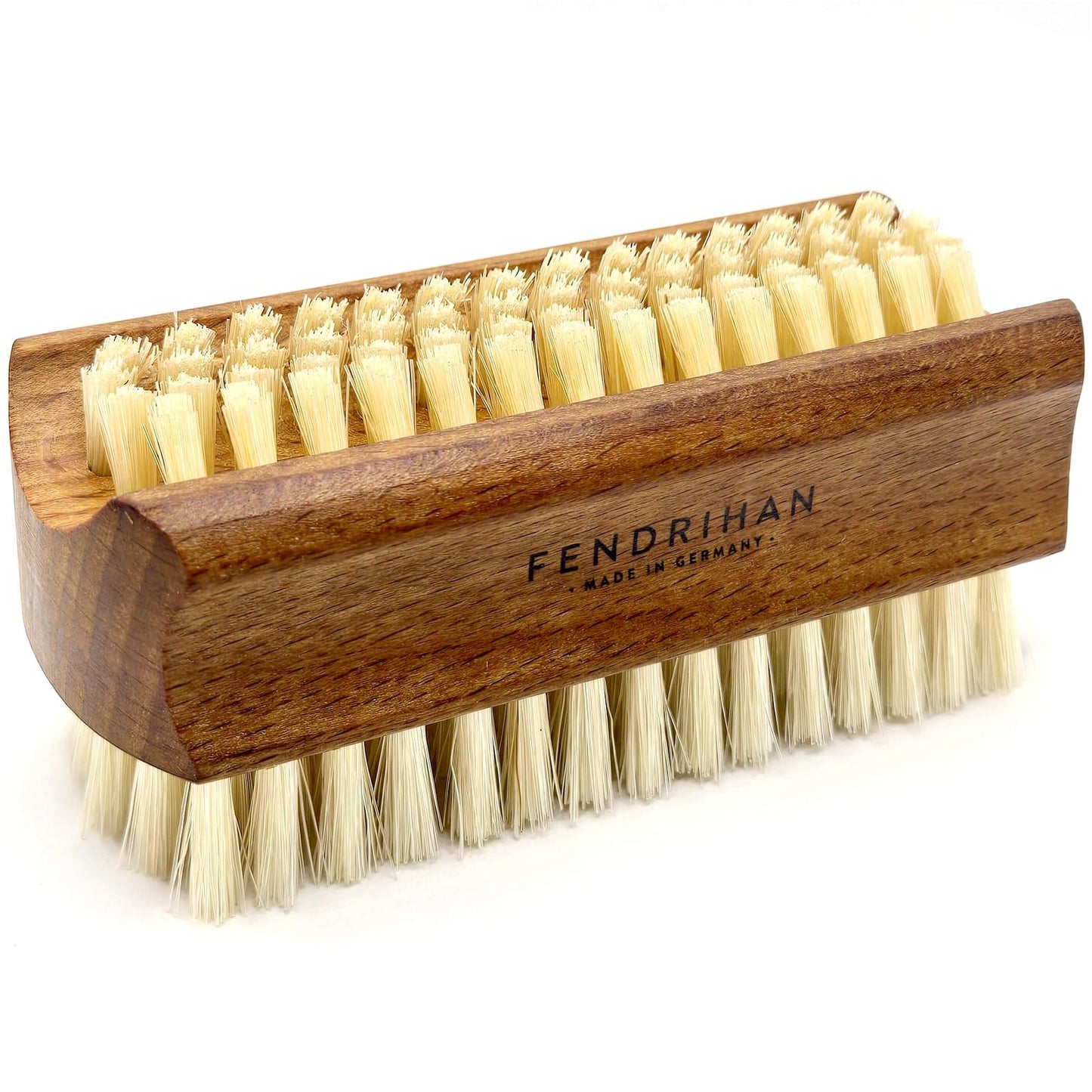 Fendrihan Genuine Boar Bristle Nail Brush with Beech Wood Handle, Made in Germany (Light Bristles)