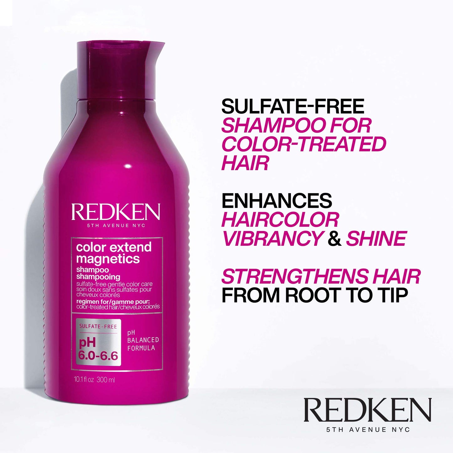 Redken Color Extend Magnetics Shampoo and Conditioner For Color-Treated Hair | Gently Cleanses & Protects Color | With Amino Acid | Sulfate Free Shampoo