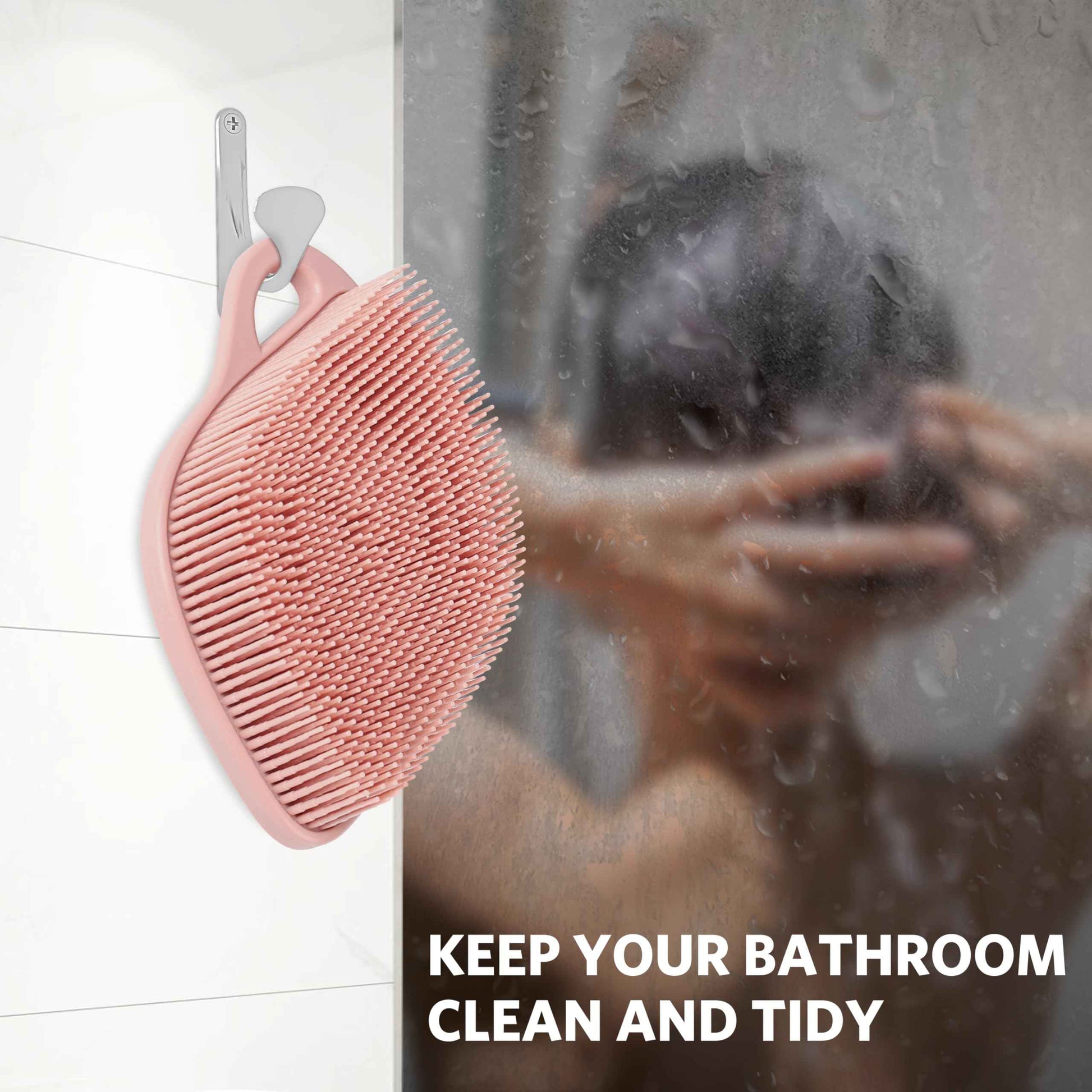 Sndyi Silicone Body Scrubber, Gentle Exfoliating Body Scrubber for Sensitive Skin, Leaf Shaped Shower Scrubber for Body with Lathering Bristles, Silicone Loofah Body Brush for Showering, 2PCS