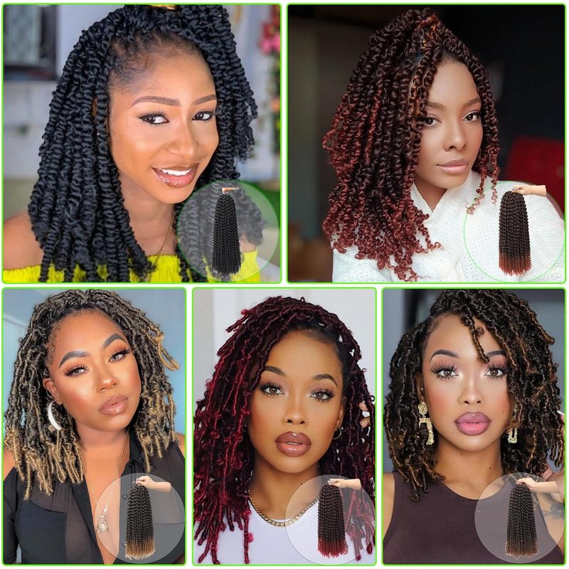 Passion Twist Crochet Hair - Water Wave Synthetic Braiding Hair for Butterfly Locs | 18 Inch, Pack of 7