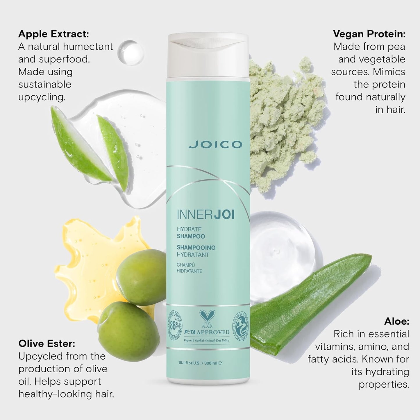 Joico InnerJoi Hydrate Shampoo - Moisturizing Formula for Dry Hair & Scalp | Sulfate & Paraben Free