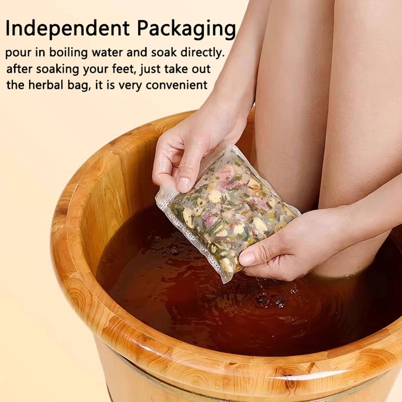 30 PCS Body Herbal Detox Foot Soak to Remove Toxins,Lymphatic Drainage Ginger Feet Soak,Mugwort Foot Detoxing Soak for Dry Cracked Feet Dispel Cold Remove Dampness 泡脚足浴包艾草叶