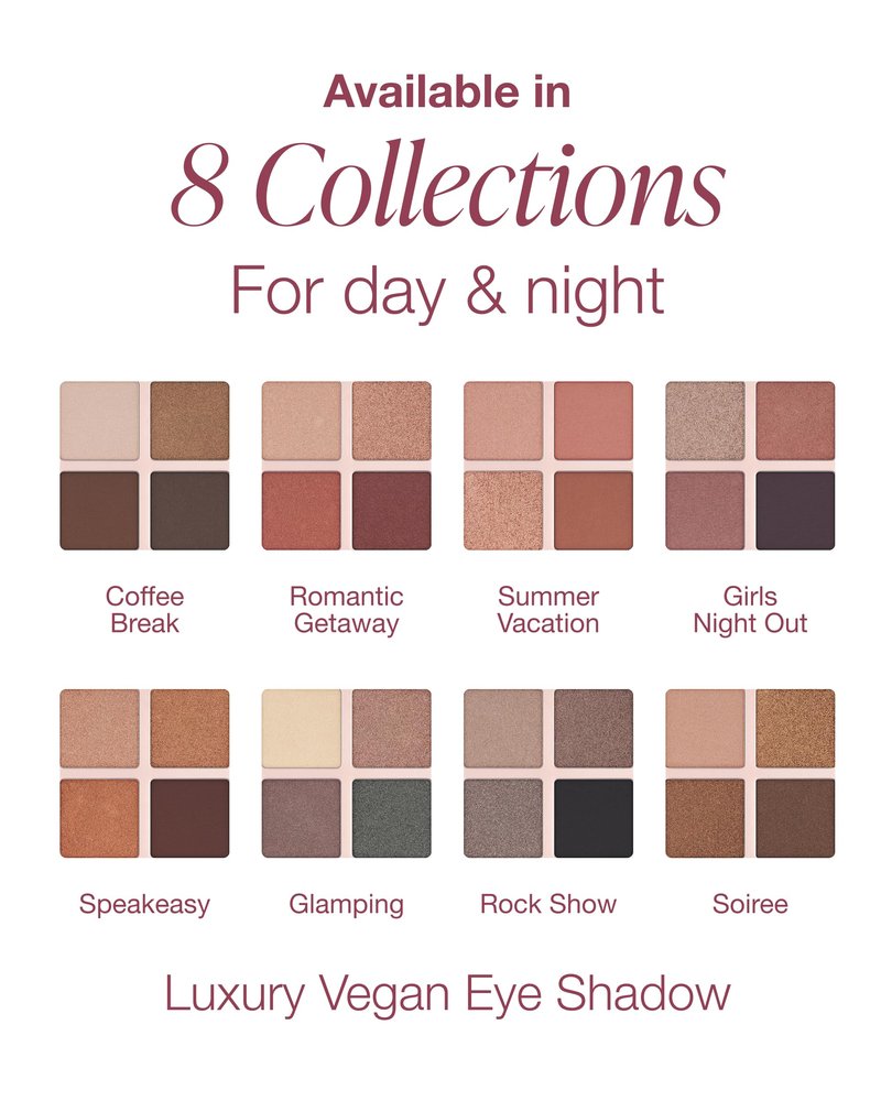 Mineral Fusion Eyeshadow Palette - Four Pressed Powder Shades in Matte, Satin, and Shimmer Finishes - Natural, Lightweight Vegan Eye Makeup - (Speakeasy)