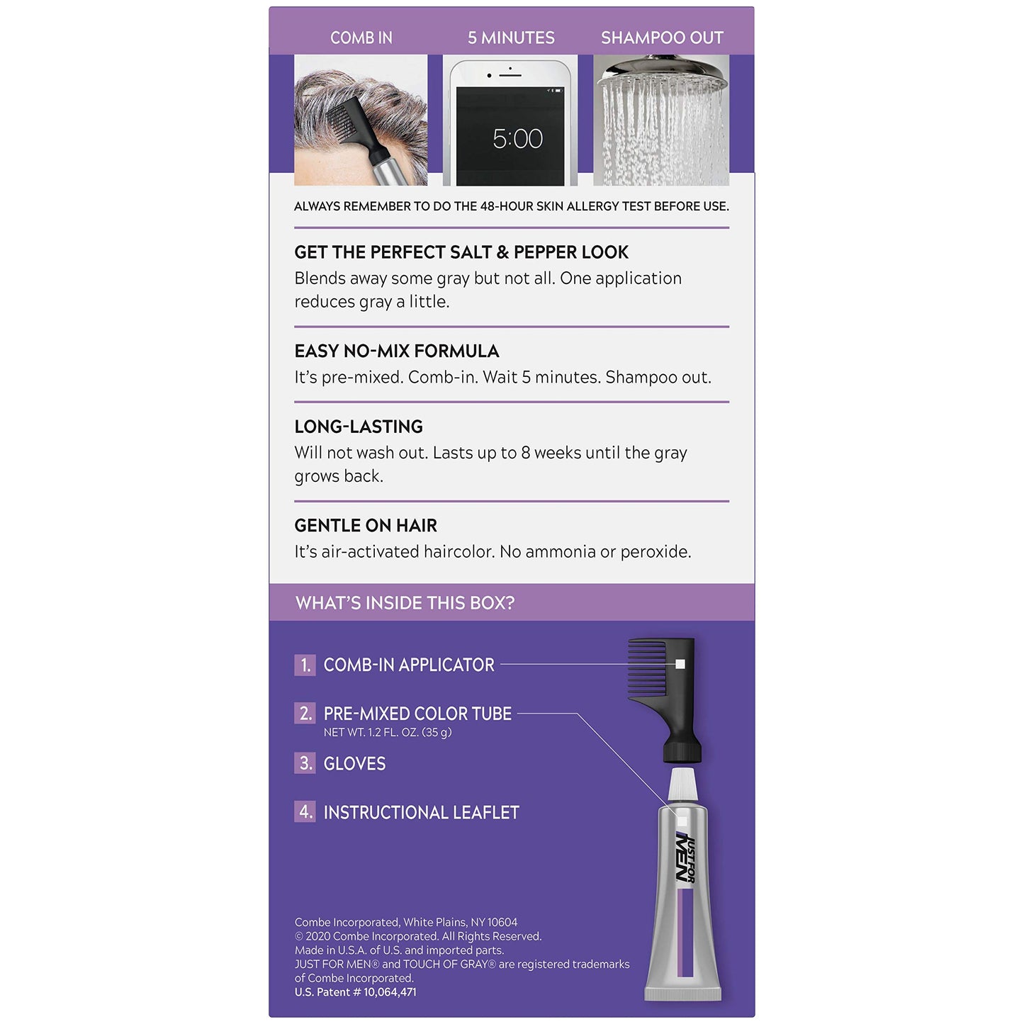JUST FOR MEN Touch of Gray Hair Treatment T-45 Dark Brown, 2 Pack