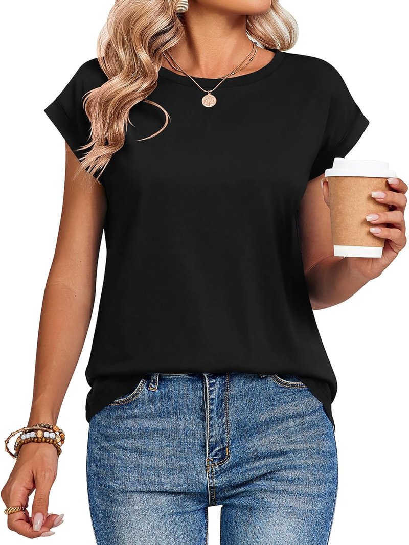 Casual Cap Sleeve T-Shirts for Women - Trendy Spring Fashion Tops | Dressy Summer Outfits