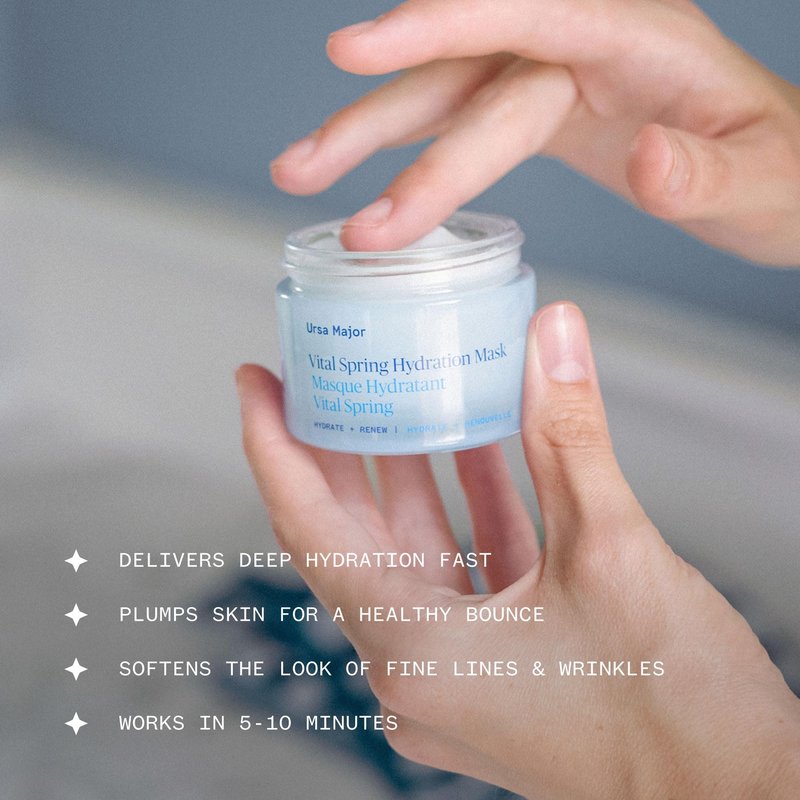 Ursa Major Vital Spring Hydration Mask | Deeply Hydrating Natural Mask| Plumps Skin’s Appearance, Boosts Firmness & Smooths Appearance of Fine Lines | Vegan, Cruelty-Free, Non-Toxic | 1.69 ounce