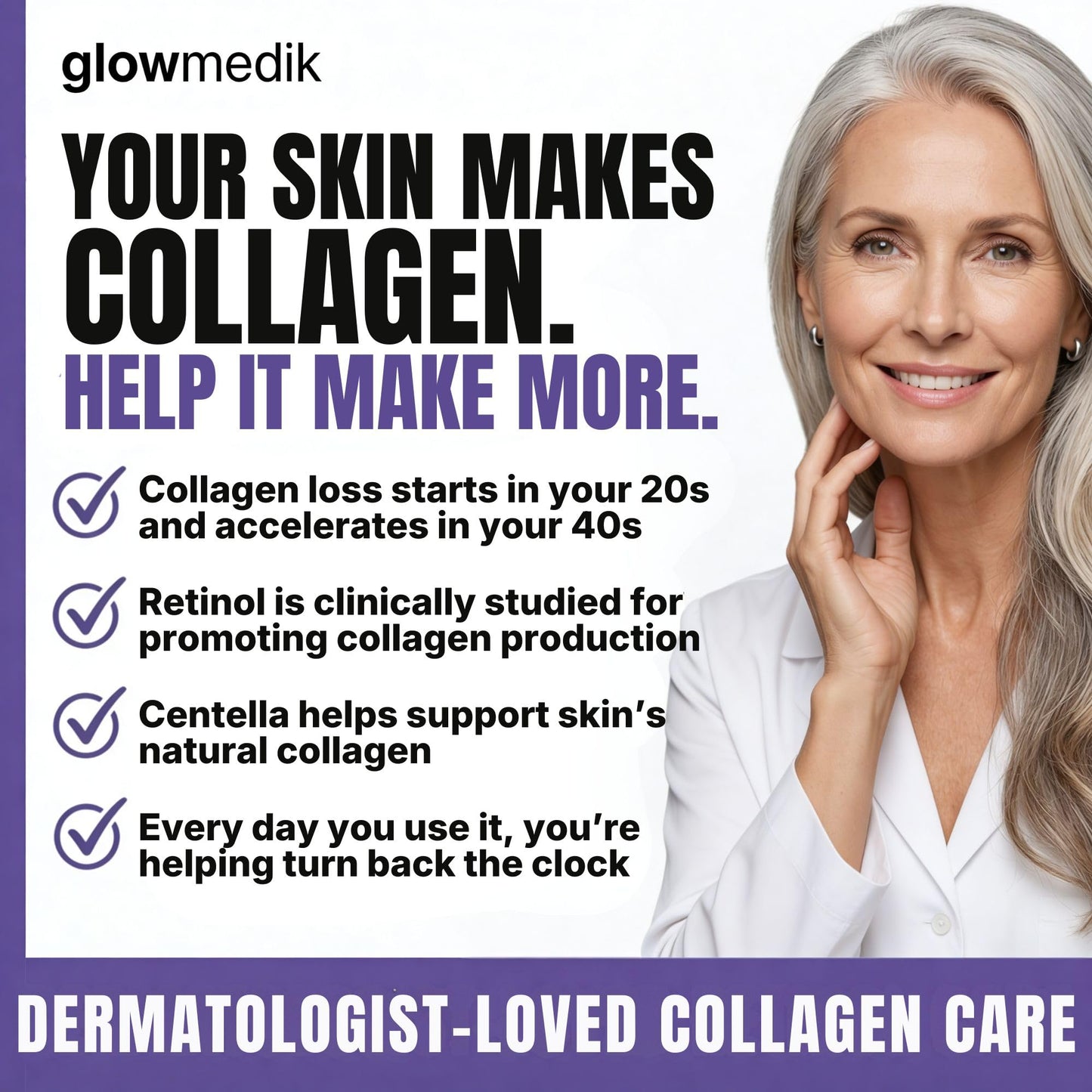 Glowmedik Pro-Collagen Retinol Cream for Face - Anti-Aging Face Moisturizer