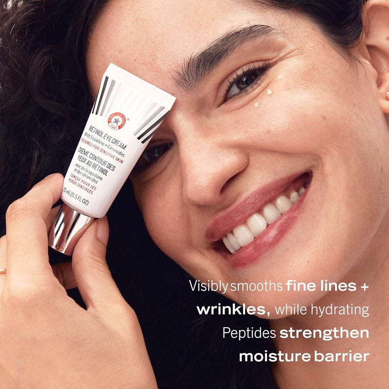 First Aid Beauty Retinol Eye Cream - Squalane & Ceramides, Anti-Aging Serum for Delicate Skin | Reduces Fine Lines & Wrinkles