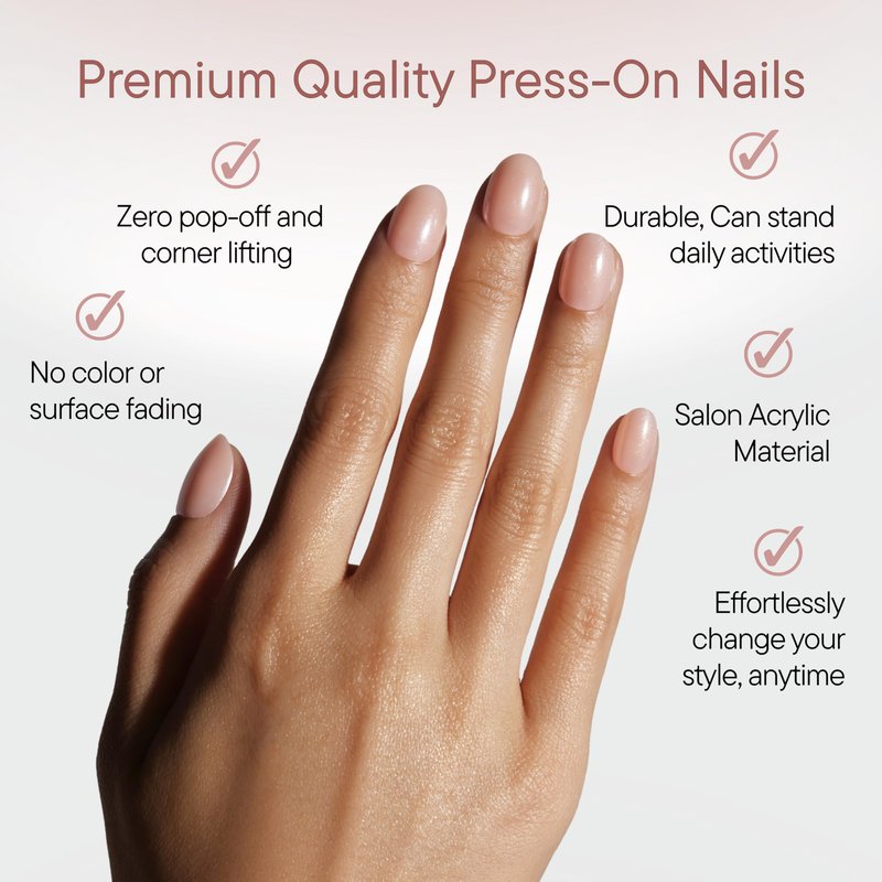 Celebritips Nail Art Press-Ons | Short Almond Nails, Reusable | 16 sizes - 32 Nails Kit with Super-hold Nail Glue and Sticky Tabs (Maui)