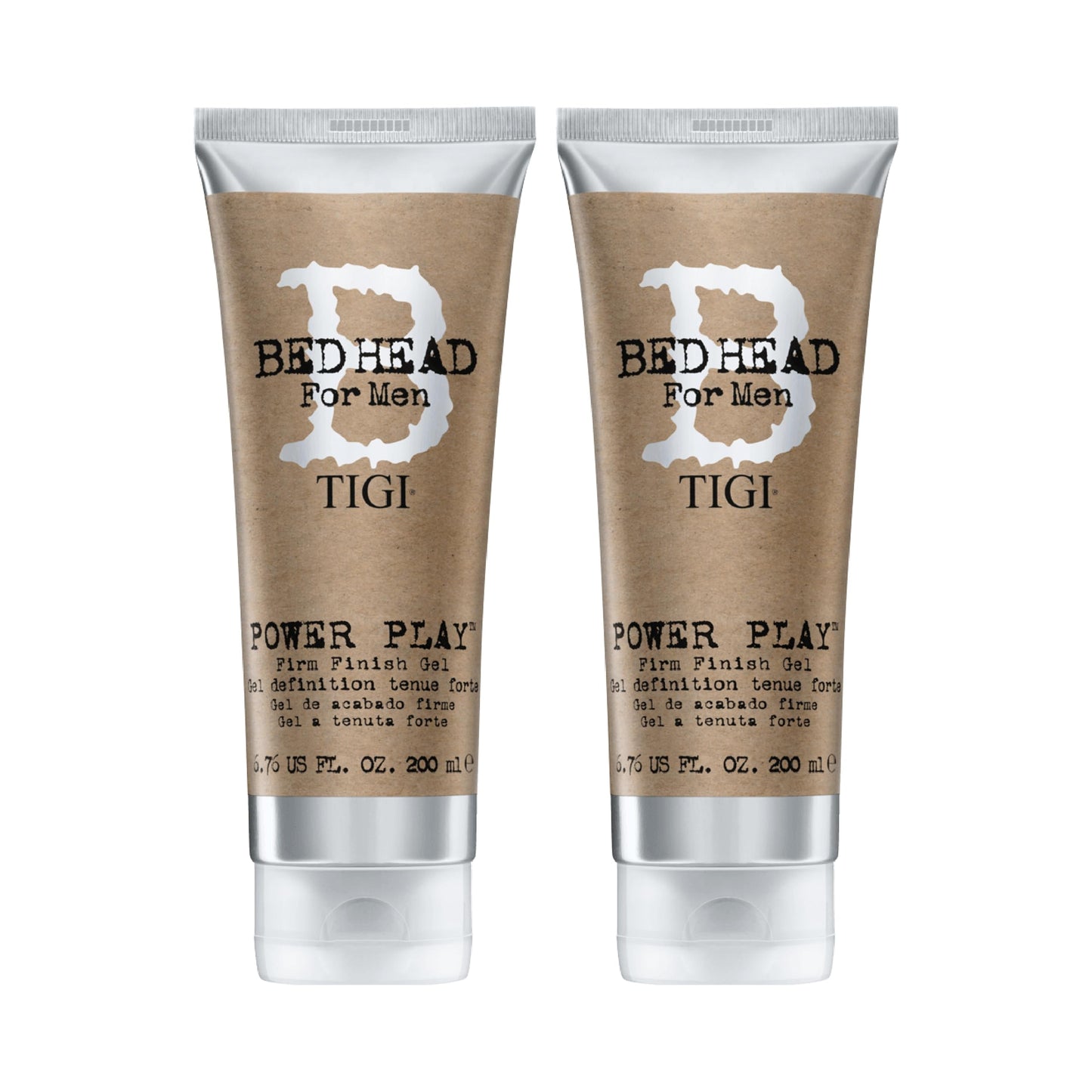 TIGI Bed Head Hair Gel for Men, Power Play 2-Pack – Firm Finish, Anti-Humidity, Frizz Control Hair Care Products for Men, 6.76 Oz Ea