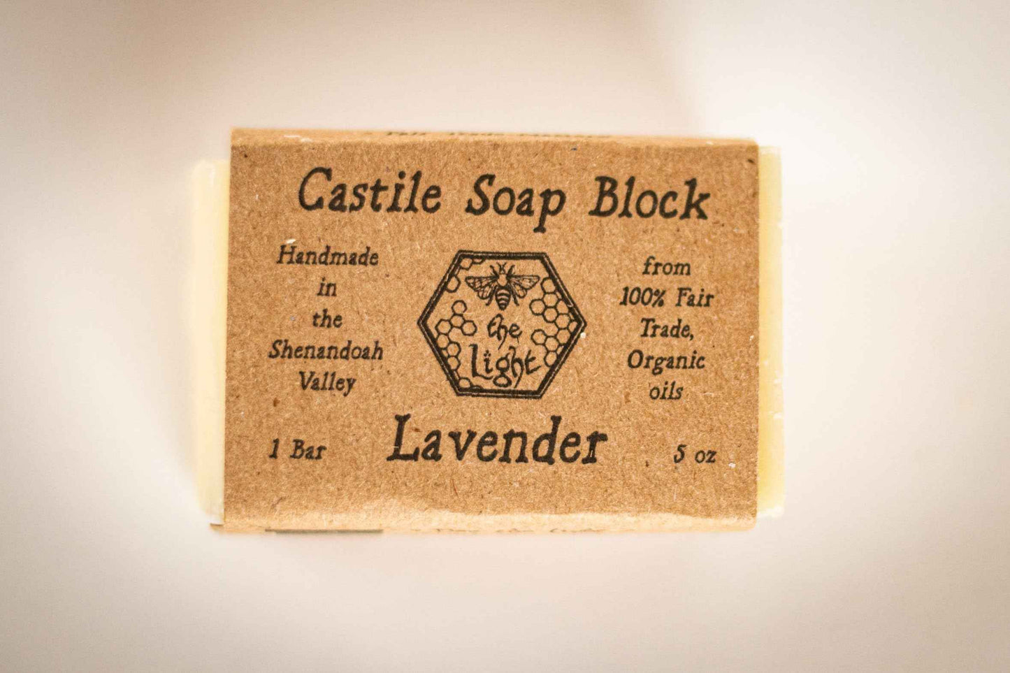 Pure Castile and Artisan Bar Soap Handmade with 100% Fair Trade Organic Oils, Cold Process Bars with Soap Saver Eco Scrub Bag by BeeTheLight (15 ounces w/Soap Saver Bag, Lavender Castile)