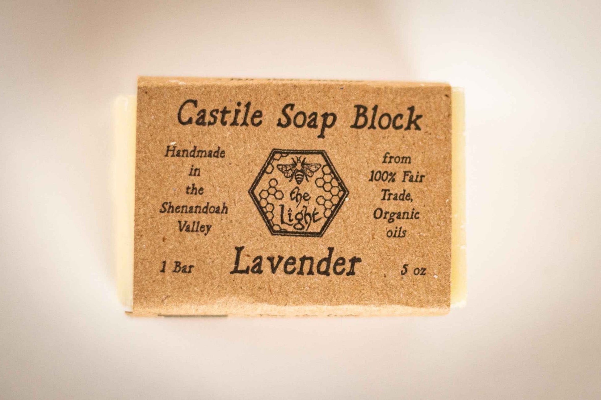 Pure Castile and Artisan Bar Soap Handmade with 100% Fair Trade Organic Oils, Cold Process Bars with Soap Saver Eco Scrub Bag by BeeTheLight (15 ounces w/Soap Saver Bag, Lavender Castile)