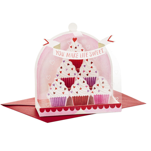 Hallmark Paper Wonder Valentines Day Pop Up Card (Cupcakes Valentine)