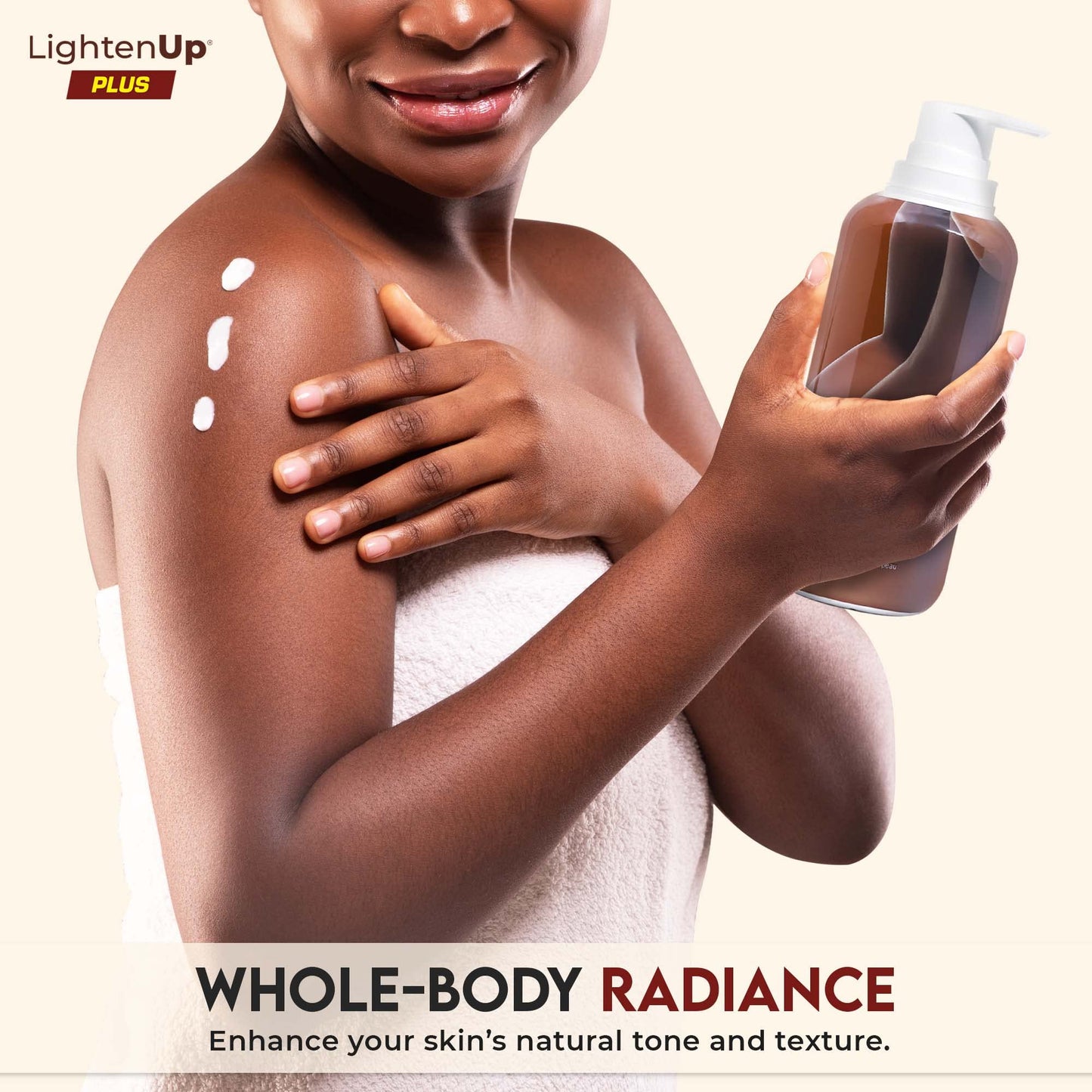 Lighten-Up Skin Brightening Lotion - 13.5 Fl oz / 400ml - Moisturizing, Hydrating Body Lotion for Body, Knees, Elbows, Hands, Underarms, with Jamaican Castor Oil and Shea Butter