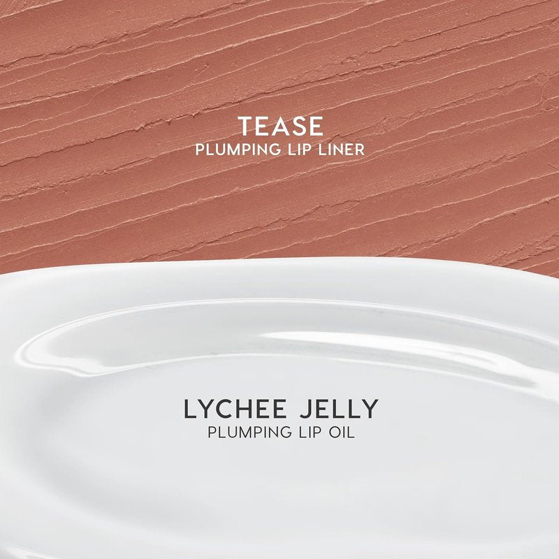 ColourPop Plumping Lip Liner & Oil Duo - Non-Sticky Formula for Shine & Definition | Tease & Lychee Jelly (2 Count)