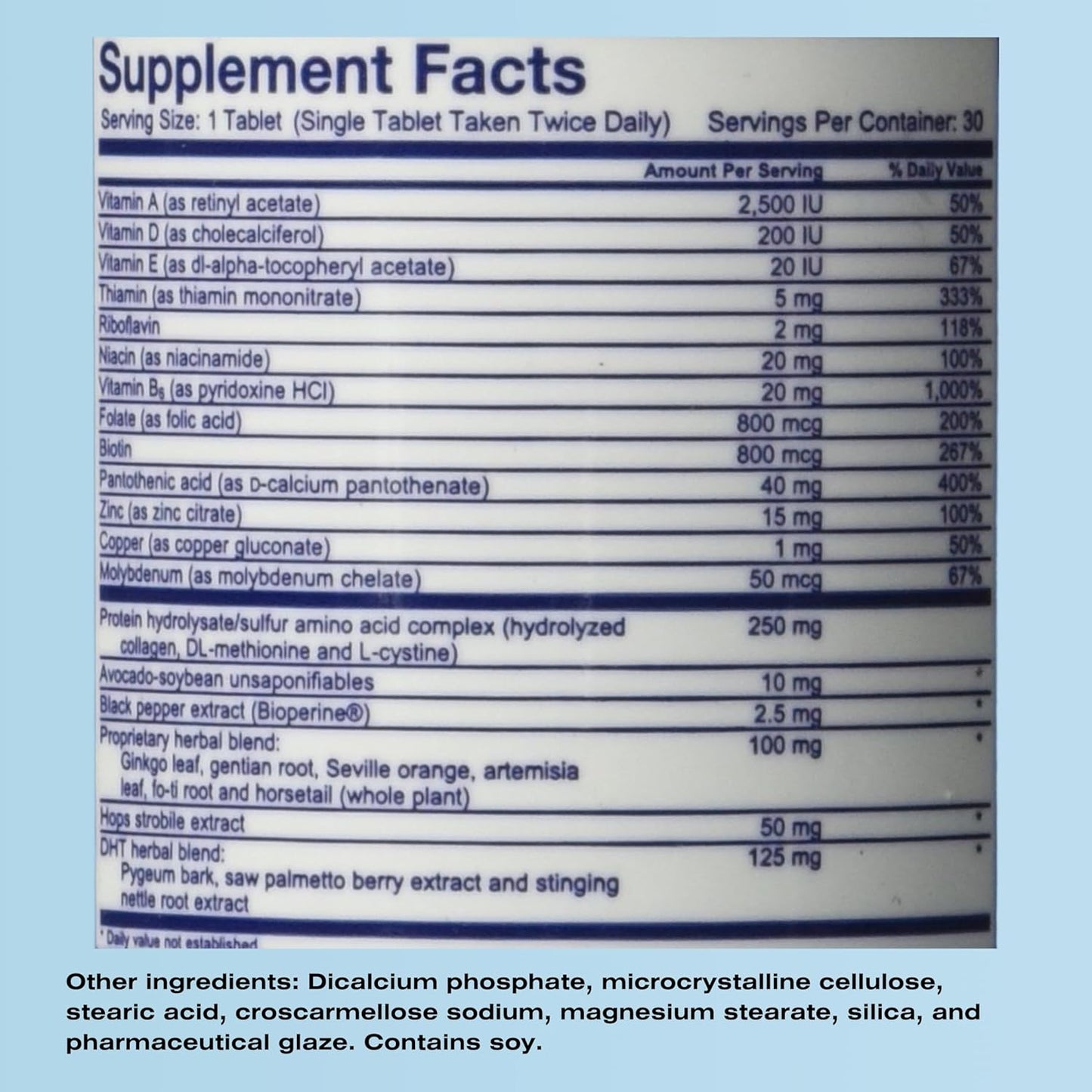 HairGain Unisex Hair Growth Supplement - 60 Tablets for Thicker, Healthier Hair