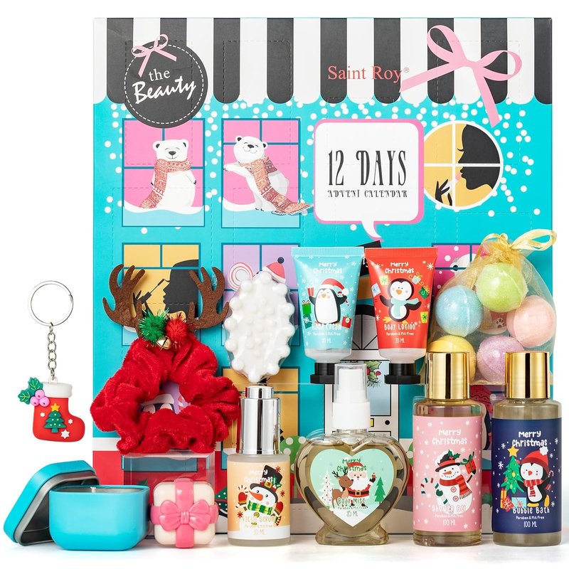 16-Piece Advent Calendar 2025 | Luxury Christmas Gift Box for Women, Mom & Sister - Bath and Body Gift Set