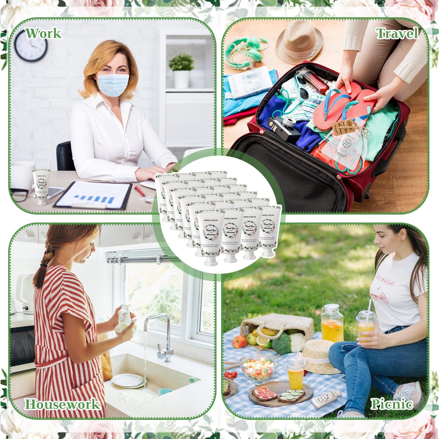 Dansib 48 Sets Employee Appreciation Gifts Thank You Team Gifts Hand Mini Lotion Bulk Inspirational Travel Size Hand Cream for Employee Staff Coworker Team Teacher Party Favors(Classic)