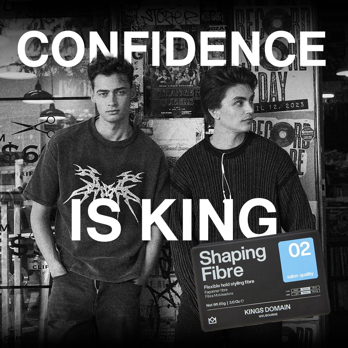 Kings Domain Melbourne Shaping Fibre | Hair Paste for Men | Medium Hold Styling Paste | Adds Natural Movement & Texture