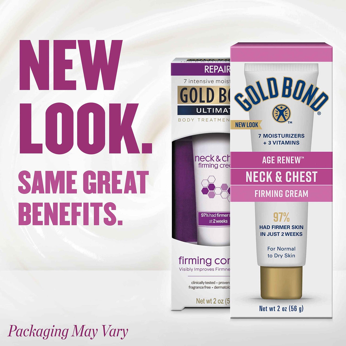 Gold Bond Age Renew Neck & Chest Firming Cream, 2 oz. & Hand Cream for Crepey Skin, 3 oz.