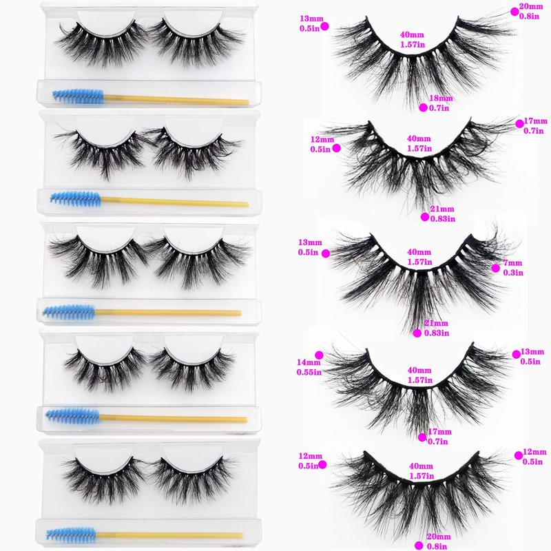 Wholesale lashes, Faux Mink lashes bulk, 30 pair 10 Styles Lashes with lash brush, 15-22mm Fake Lashes, Fluffy Wispy Natural Volume Lashes, Handmade Reusable Soft lashes, Lashes Bulk