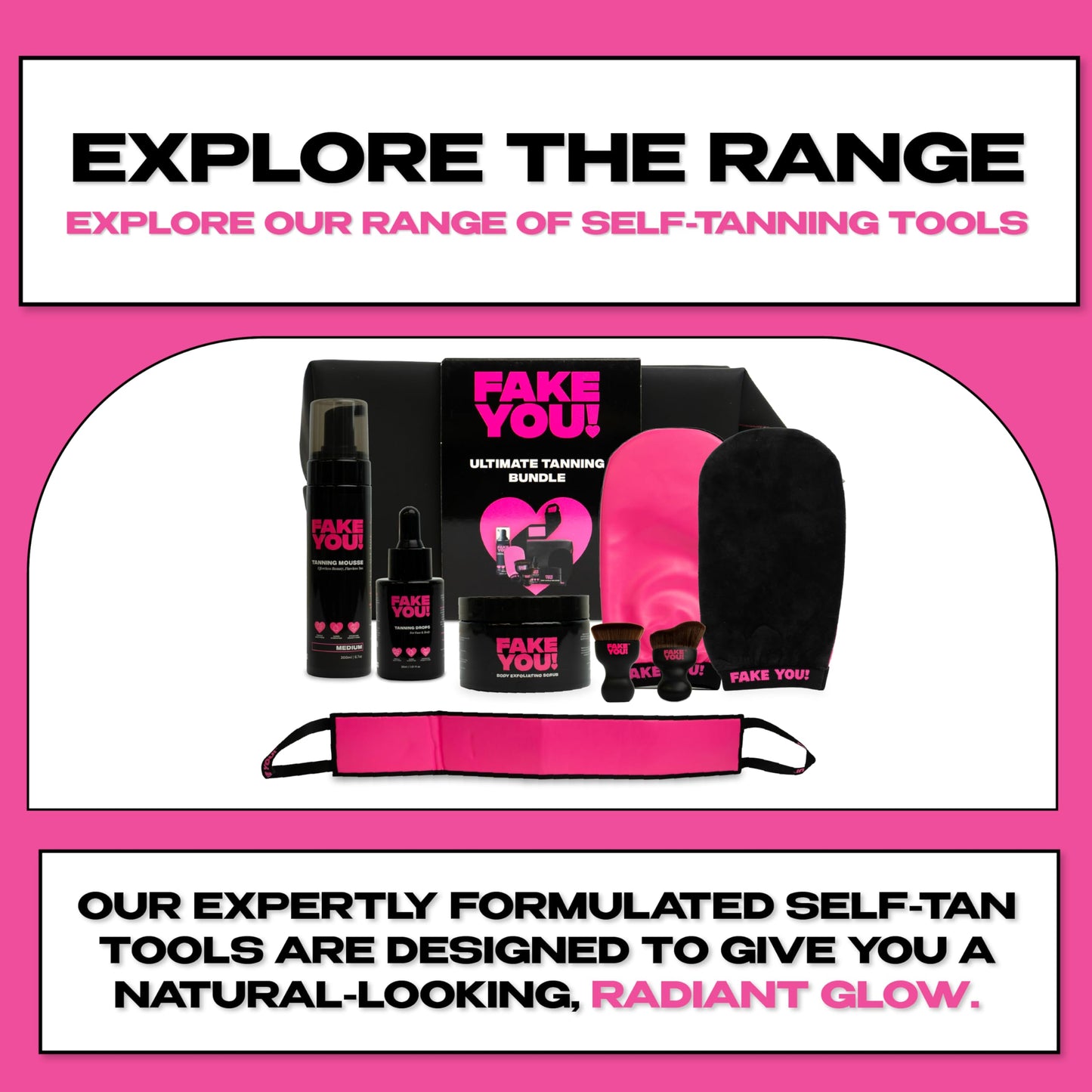 FAKE YOU! Back Tanning Applicator – Dual-Sided Back Tanner for Seamless Application – Reusable Back Applicator for Tanning Mousse - Perfect fot Fake Tan