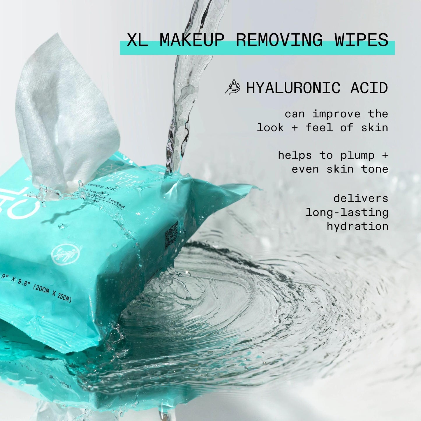 Real Techniques Real Clean XL Hydrating Facial Wipes, Infused With Hyaluronic Acid, Dual-Usage Cleansing Wipes Repair Skin & Gently Remove Makeup, Fragrance Free, 25 Count