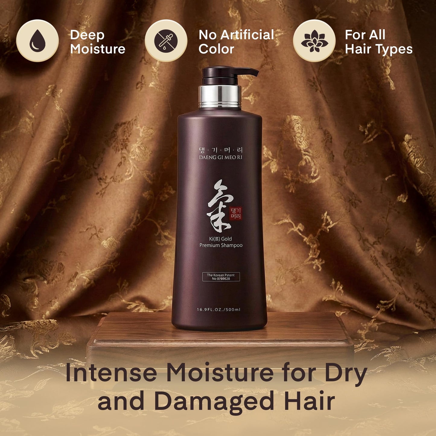 Daeng Gi Meo Ri- Ki Gold Premium Shampoo, Promoting Hair Growth, Effectively Moisture to Dry and Rough Hair, No Artificial Color 16.9 Fl Oz