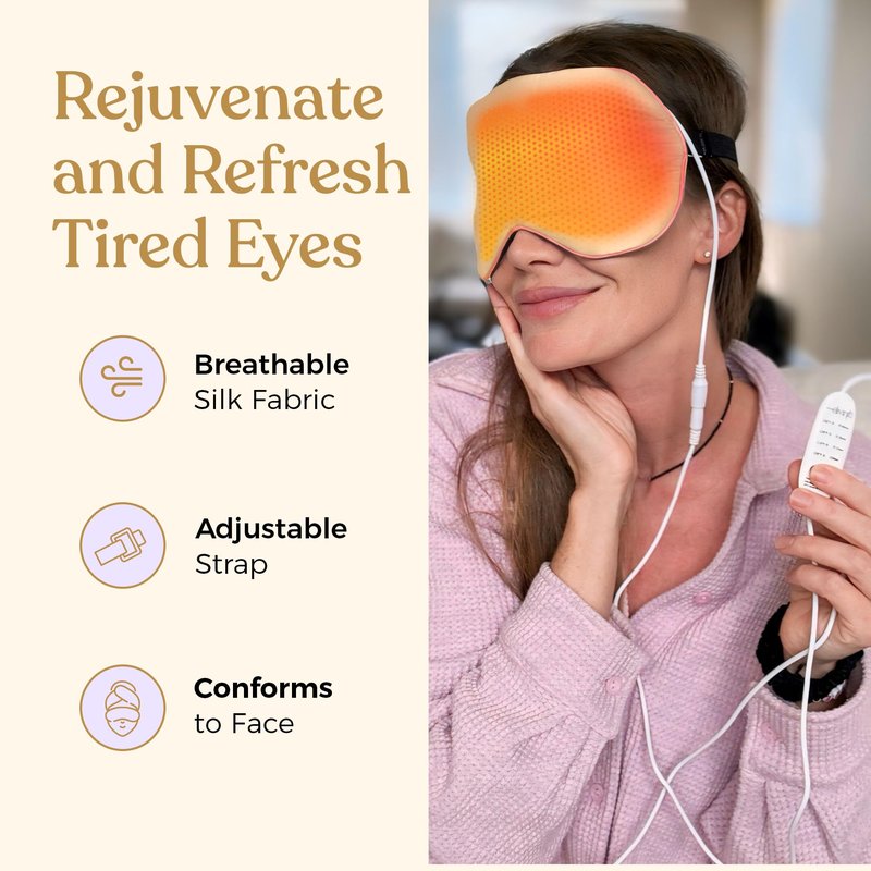 Heated Eye Mask for Dry Eye Relief - Stye Treatment, Warm Compress for Sinus, Electric Warming Patch With Moist Heat - Black