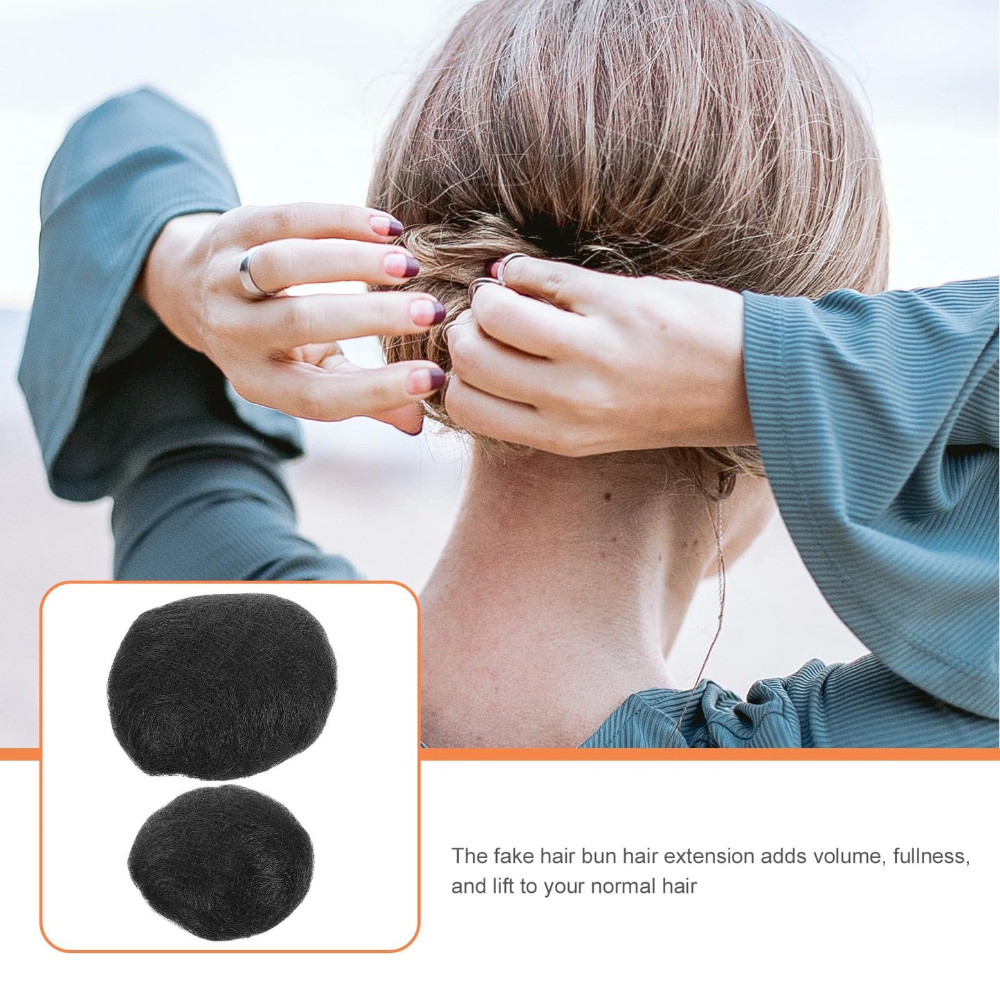 FOMIYES Hair Padding for Updos 2 Pcs Wig Hair Pad Buns Piece Chignon Pieces Bride Black Ball Modeling High Temperature Wire Bun Updo Extension