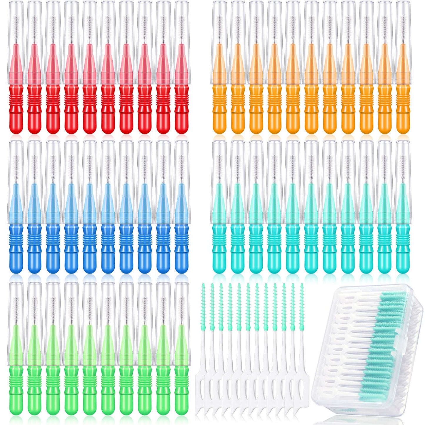 Patelai 350 Pieces Interdental Brush Tooth Floss Tooth Cleaning Tool Toothpick Dental Flossing Head Oral Flosser Refill Dental Flosser Toothpick Cleaners
