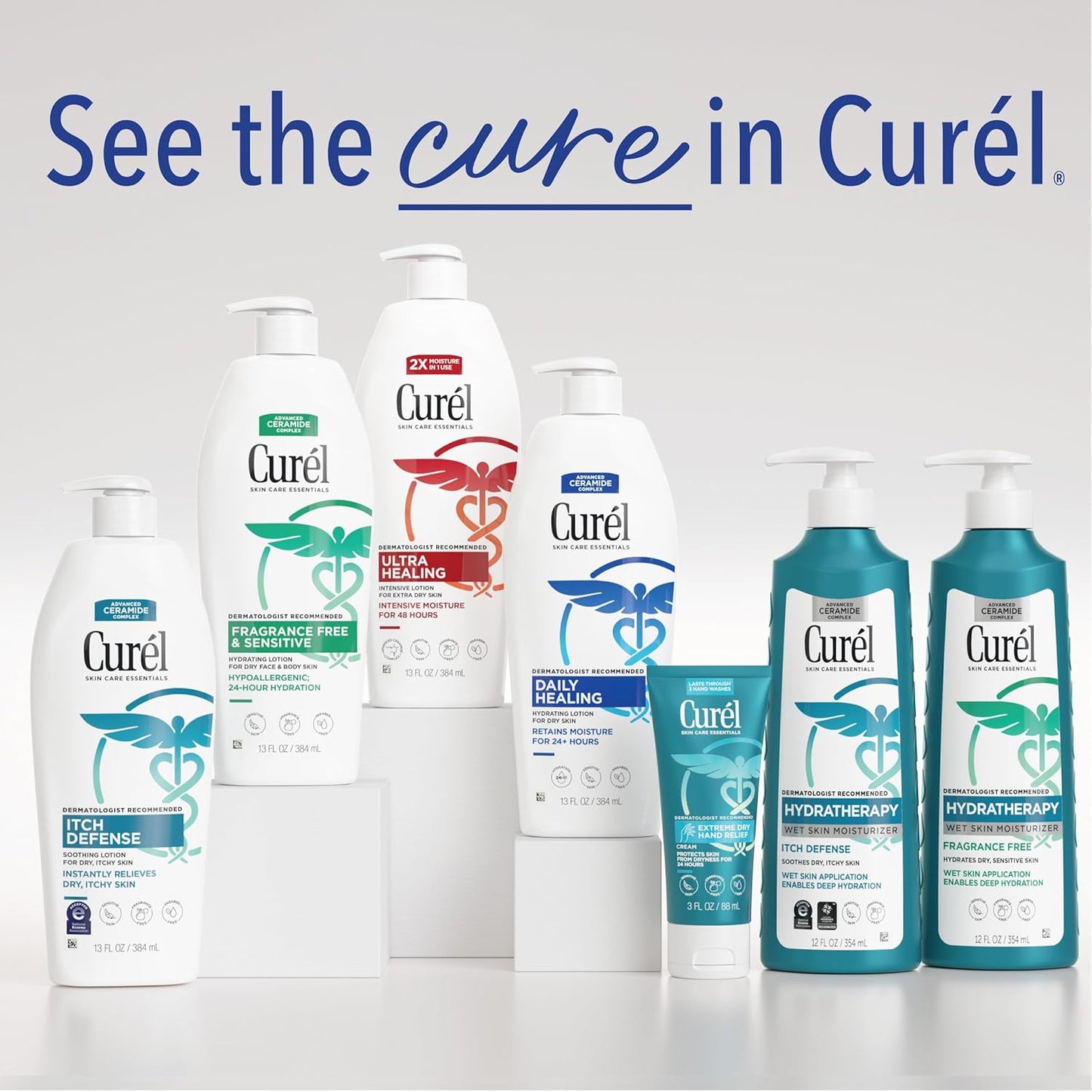 Curel Ultra Healing Lotion - Fragrance-Free Moisturizer for Extra-Dry Skin | 13 Oz, Pack of 3