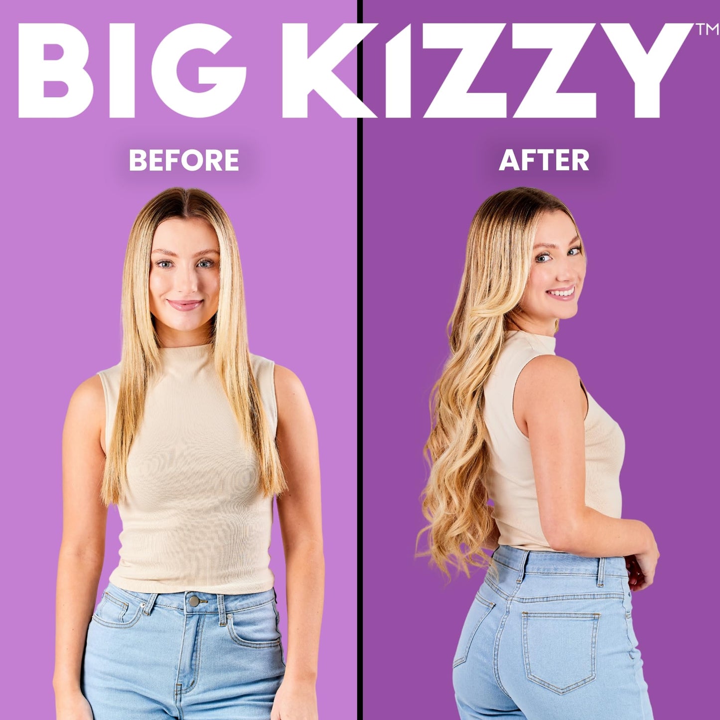 Big Kizzy Extra Hold Double Sided Hair Extension Tape - 144 tabs replacement tape - Strong hold of 6-8+ weeks - Made in USA