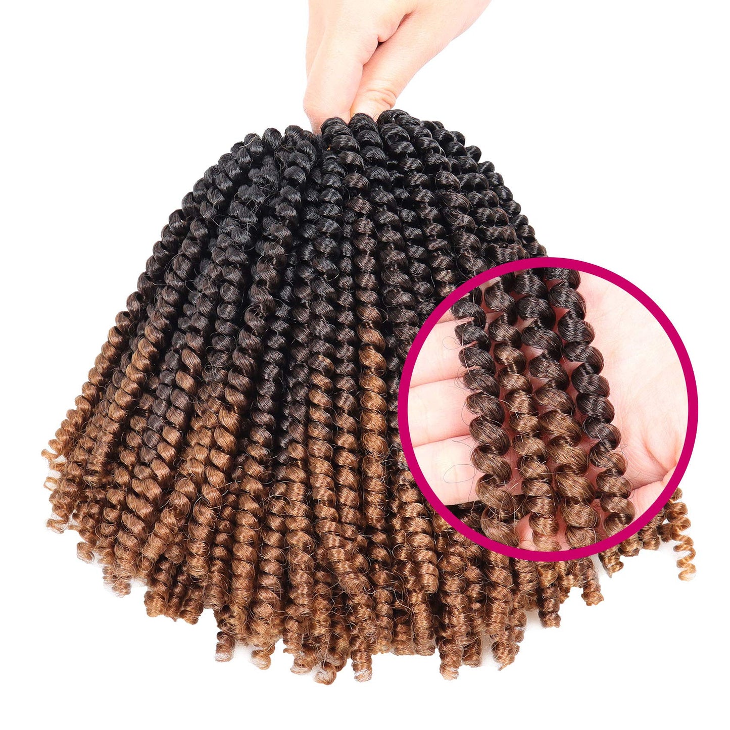 6 Packs Spring Twist Braiding Hair Spring Twists Twist Hair Synthetic Fiber Fluffy Twist Crochet Braids Low Temperature Twist Crochet Hair for Women Braiding Hair(8inch,T1B/4/30)