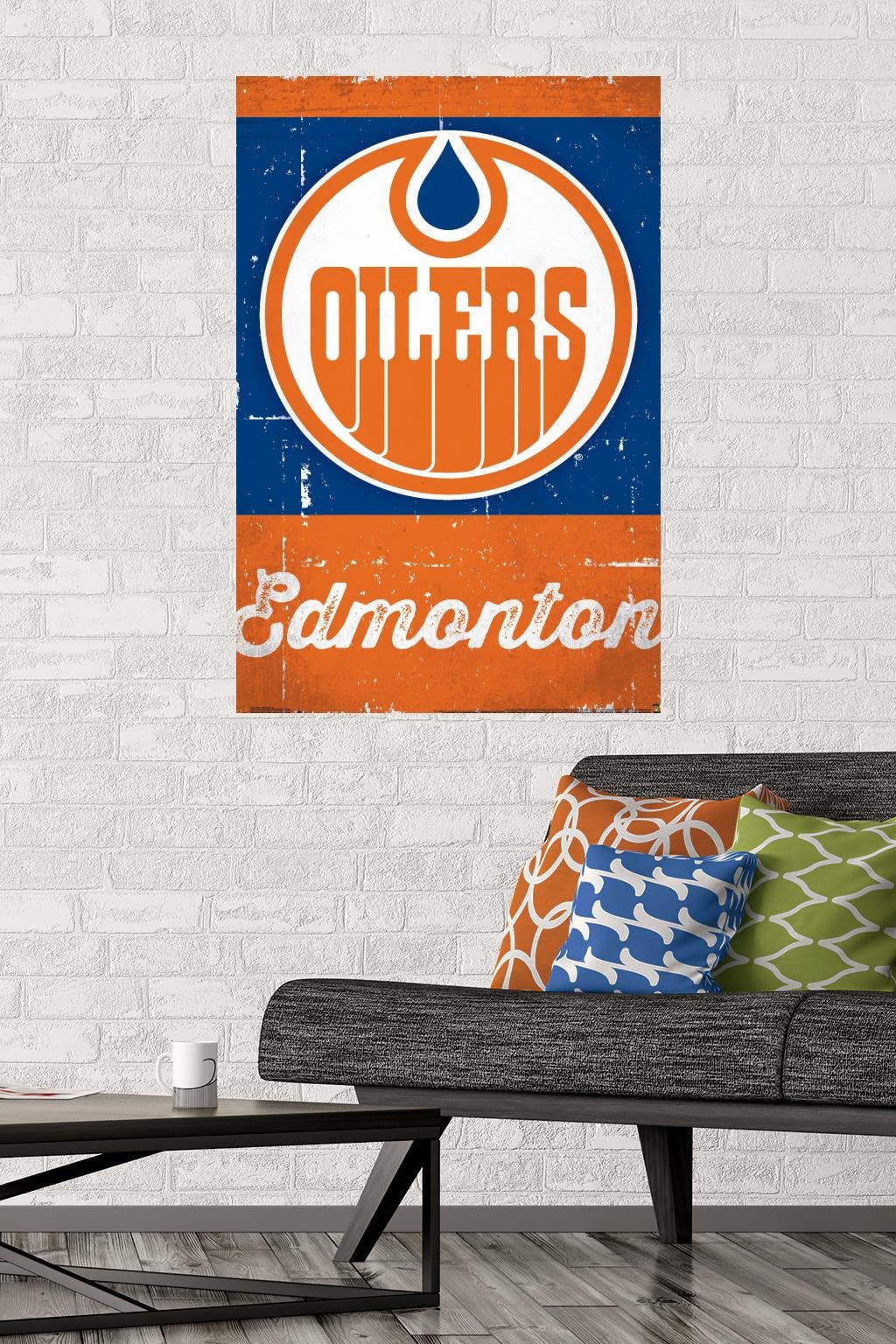 Trends International NHL Edmonton Oilers - Retro Logo 13 Wall Poster, 22.375" x 34", Unframed Version