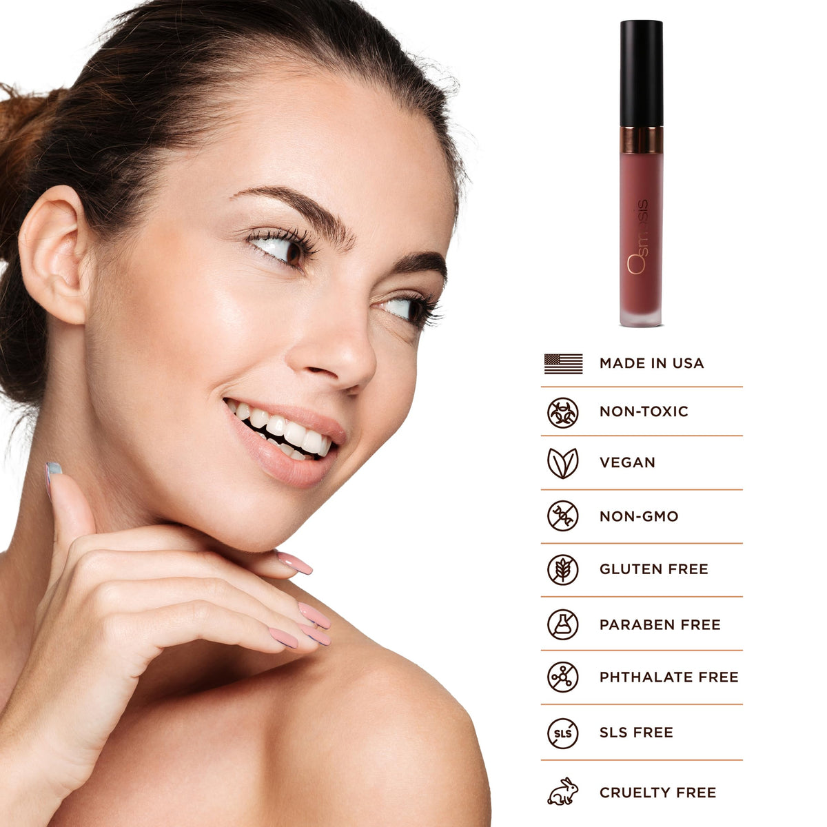OSMOSIS Superfood Lip Oil, Tinted Lip Gloss & Plumper, Clear, 0.12 Oz