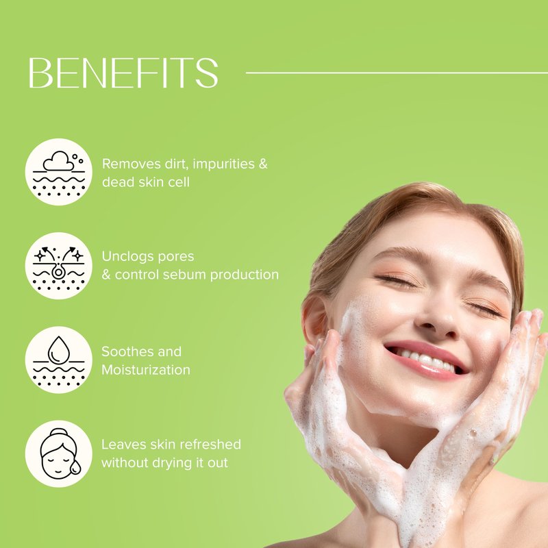 KLAVUU Revitalizing Deep Pore Care Face Wash | Hydrating Facial Cleanser for Sensitive skin with Hyaluronic Acid & Panthenol | Removes Makeup Gently | Fragrance Free - 5.07floz