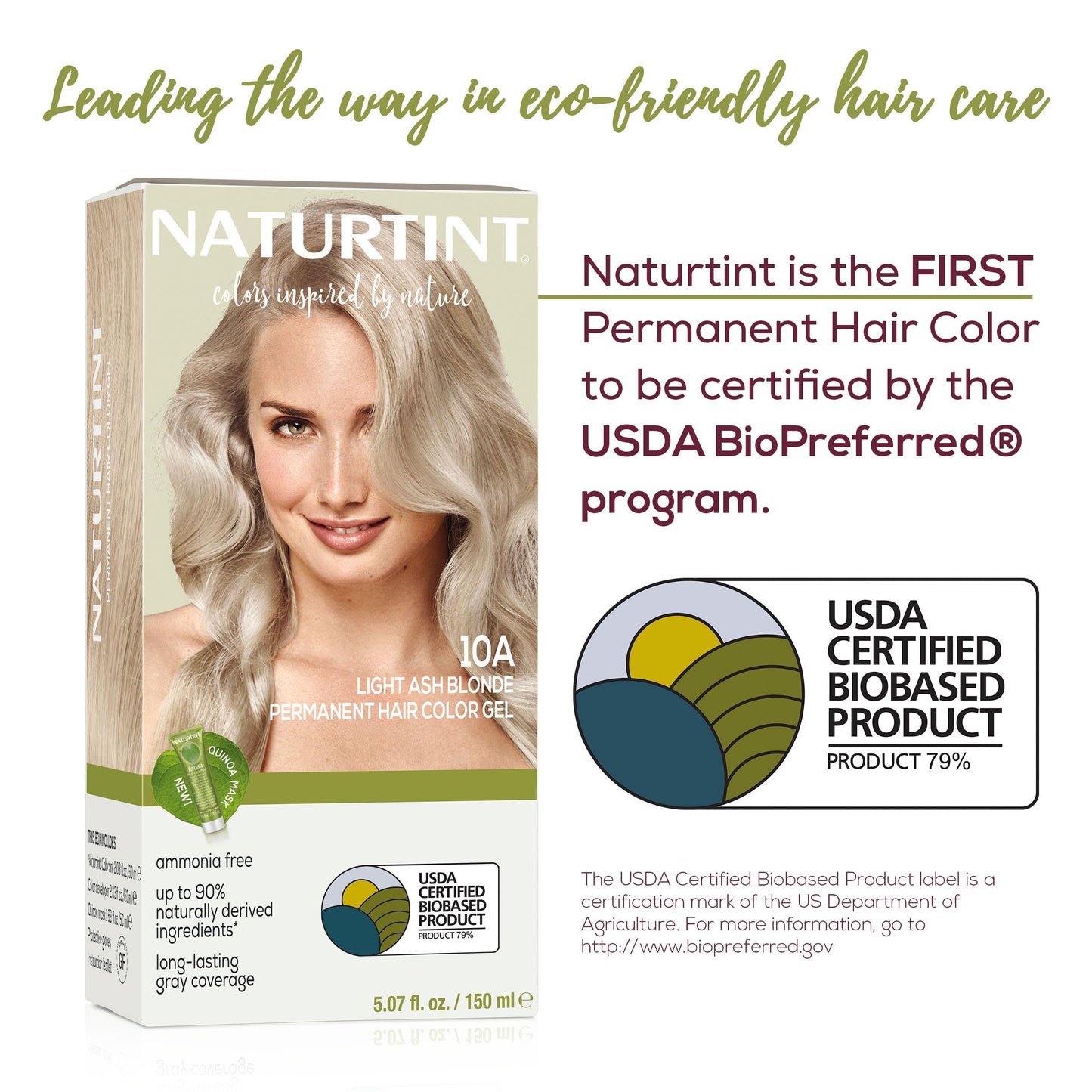 Naturtint 10A Light Ash Blonde Permanent Hair Color (Pack of 1), Ammonia Free, Vegan, Cruelty Free, up to 100% Gray Coverage, Long Lasting Results (Packaging may vary)