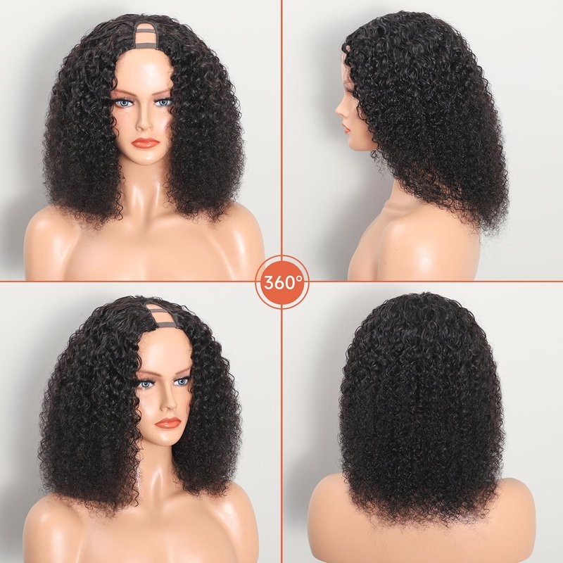 AceWig Short Straight Bob Wig with Bangs Human Hair Glueless 10 Inch 2X1 Bob Wig Human Hair With Bangs for Women Natural Black 180% Density（10inch）