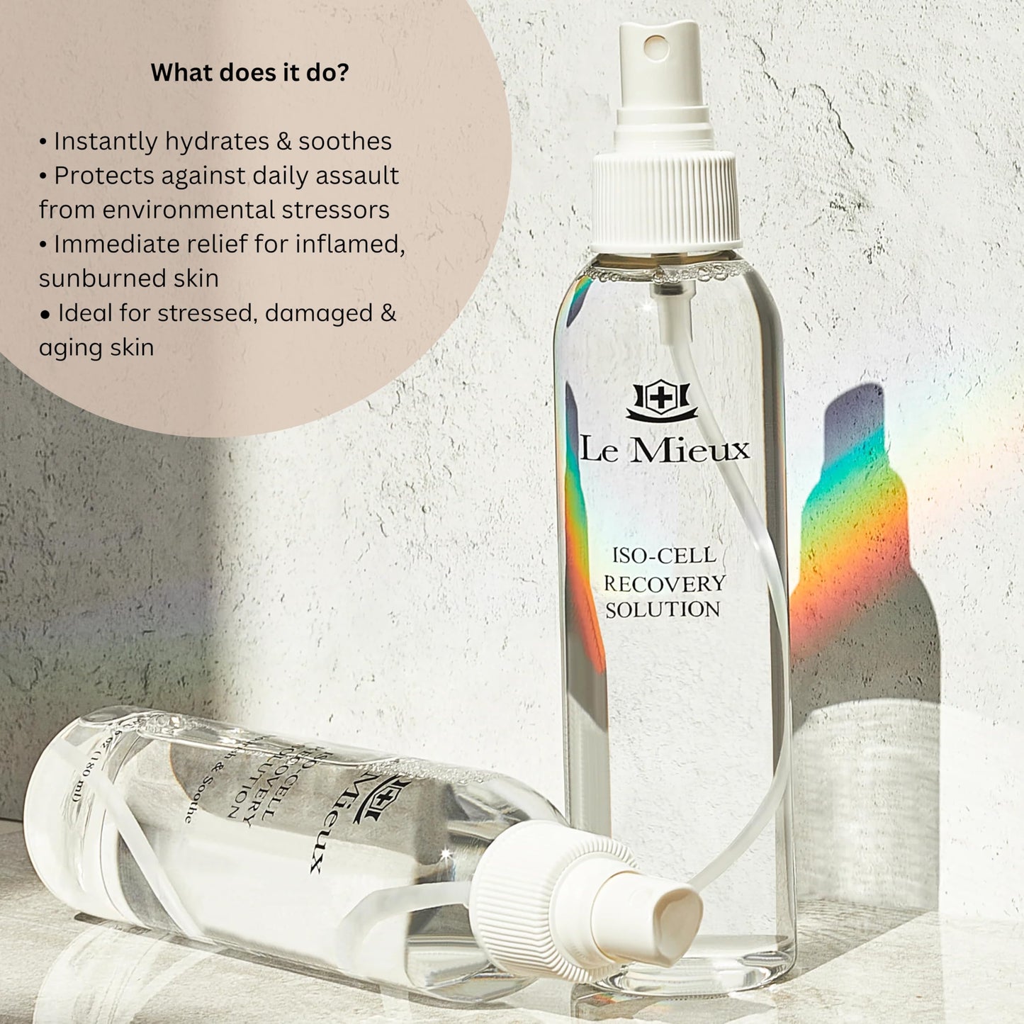 Le Mieux Iso-Cell Recovery Solution Facial Toner - Soothing Face Mist, Hydrating Amino Acid & Mineral Spray to Help Calm Post-Treatment Skin, No Parabens or Sulfates (6 oz / 180 ml)