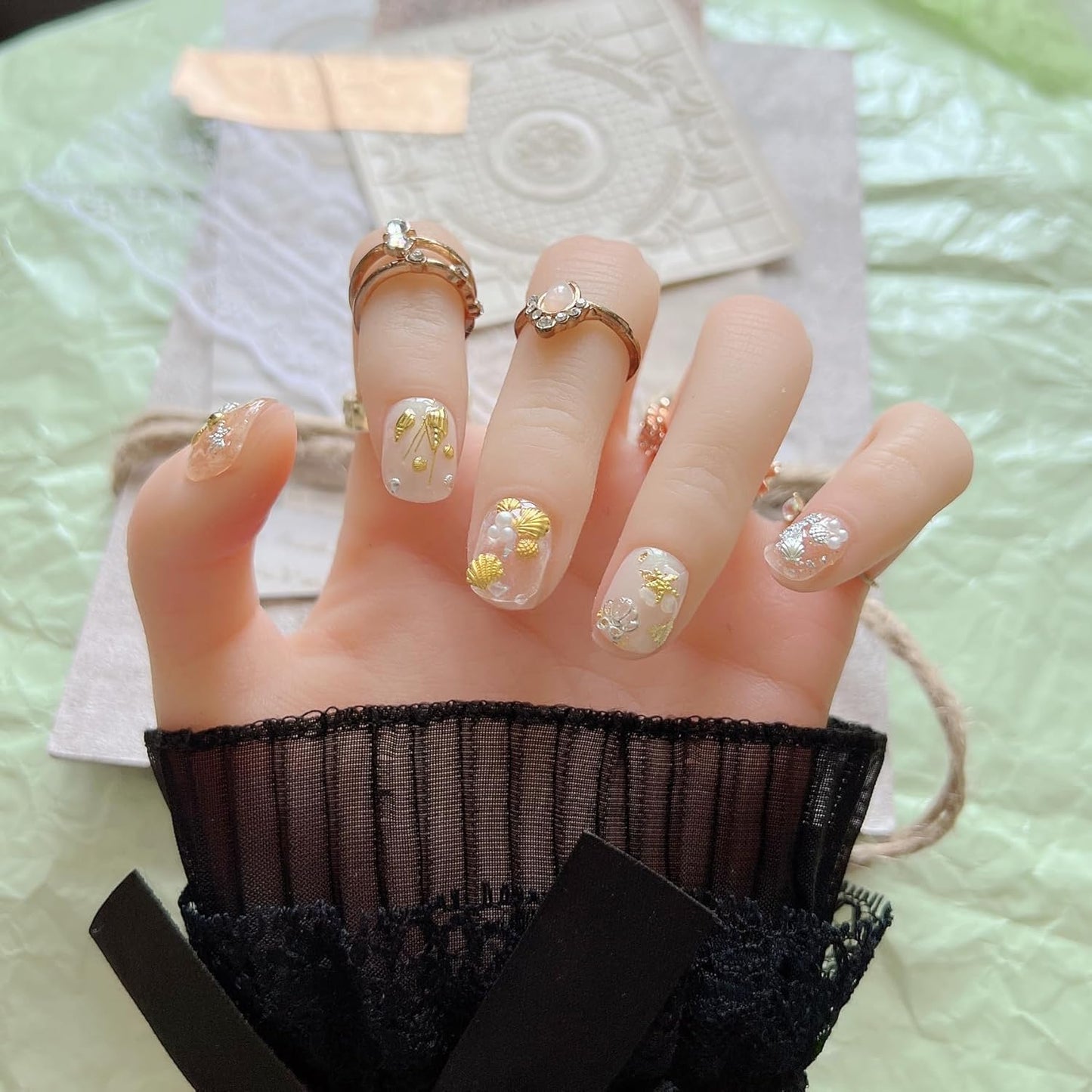 Nail Art Metal Studs - 500pcs Shell & Starfish Shapes for Creative Designs | Mixed Sea Series