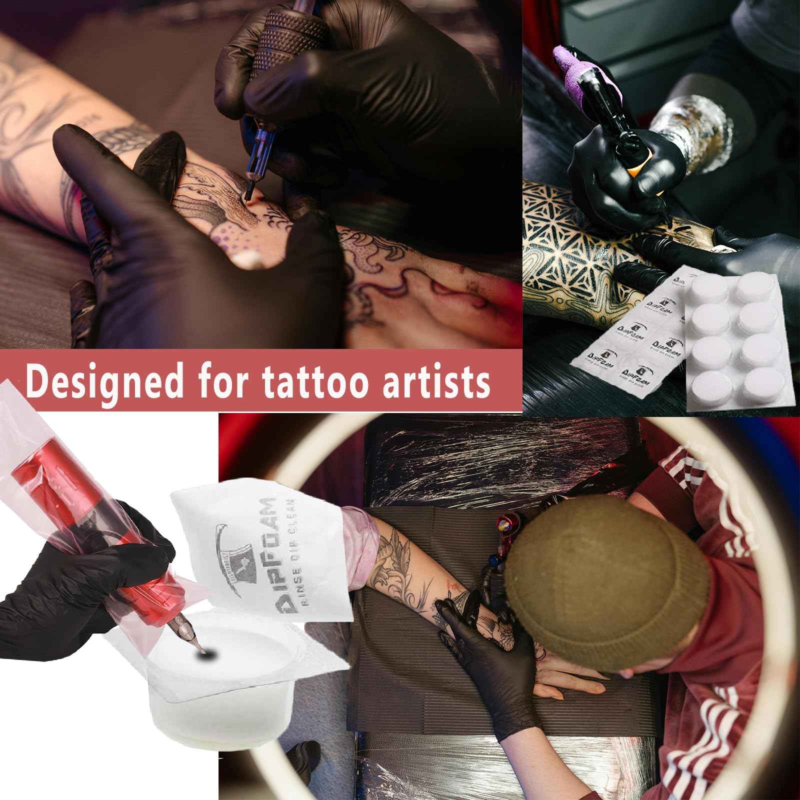 Dip Foam Cup - SOTICA 24pcs Professional Dipping Cleaning Rinse Cups Caps Sponge Cleaning Cups for Cartridge Cleaning Supplies