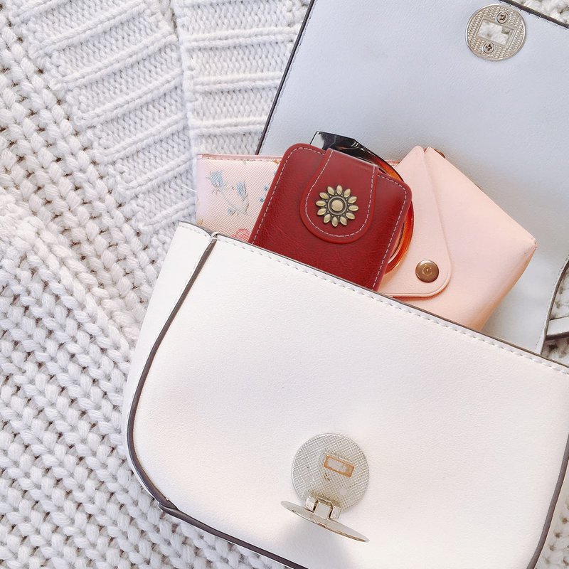 VALICLUD Lipstick Storage Bag with Built-in Mirror Portable Leather Lipstick Organizer Pouch Compact 3.93X2.75X1.18In Travel Cosmetic Case for Purse
