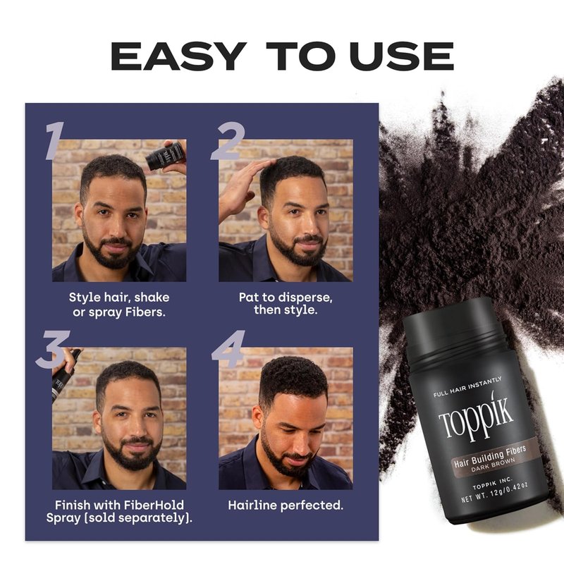 Toppik Hair Building Fibers - Instantly Thicker & Fuller Hair | 9 Shades, 4 Sizes Available