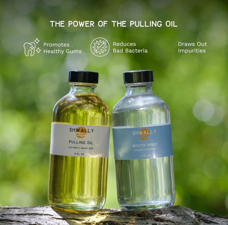 Black Seed Pulling Oil - Natural Coconut & Peppermint Blend for Whiter Teeth & Fresh Breath | 8 Oz, Alcohol-Free