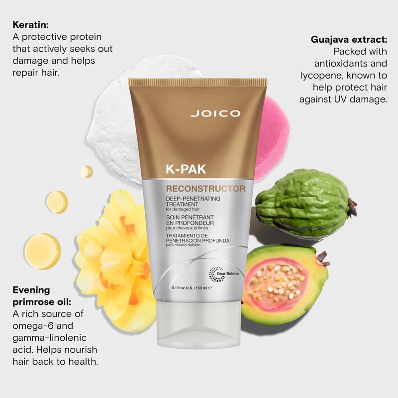 Joico K-PAK Reconstructor Deep-Penetrating Treatment | For Damaged Hair | Repair & Strengthen Strands | Rebuild & Fortify Damaged Hair | Improve Elasticity | With Keratin & Arginine | 5.1 Fl Oz