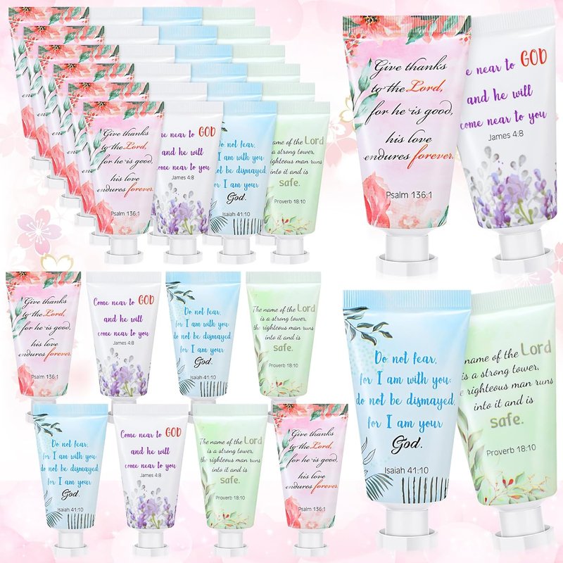 Christian Hand Cream Set - 48 Pack Travel Lotion for Women | Bible Verse Gifts for Mother's Day, Weddings & Anniversaries