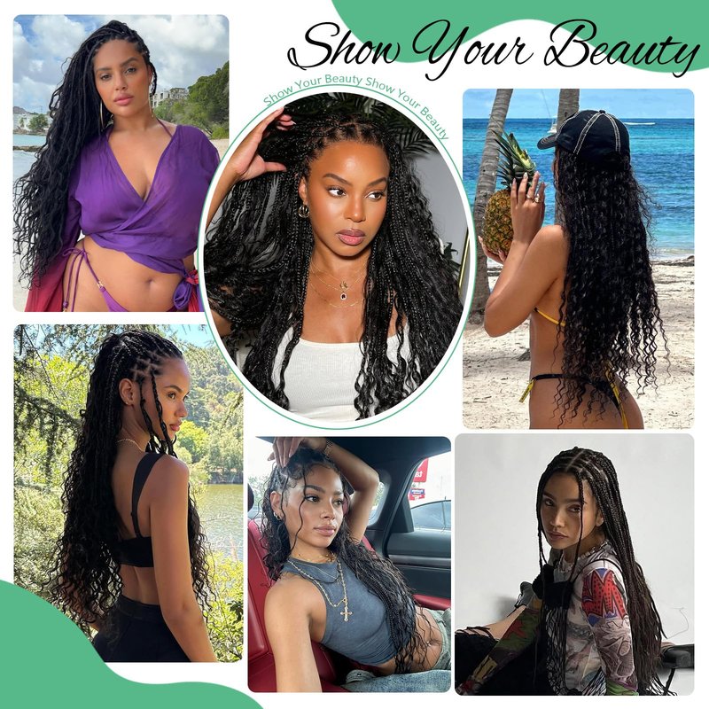 Human Braiding Hair for Boho Braids 120g 3 Bundles Deep Wave Curly Bulk Human Hair for Braiding Knotless Bohemian Natural Color (1B, 24 Inch)