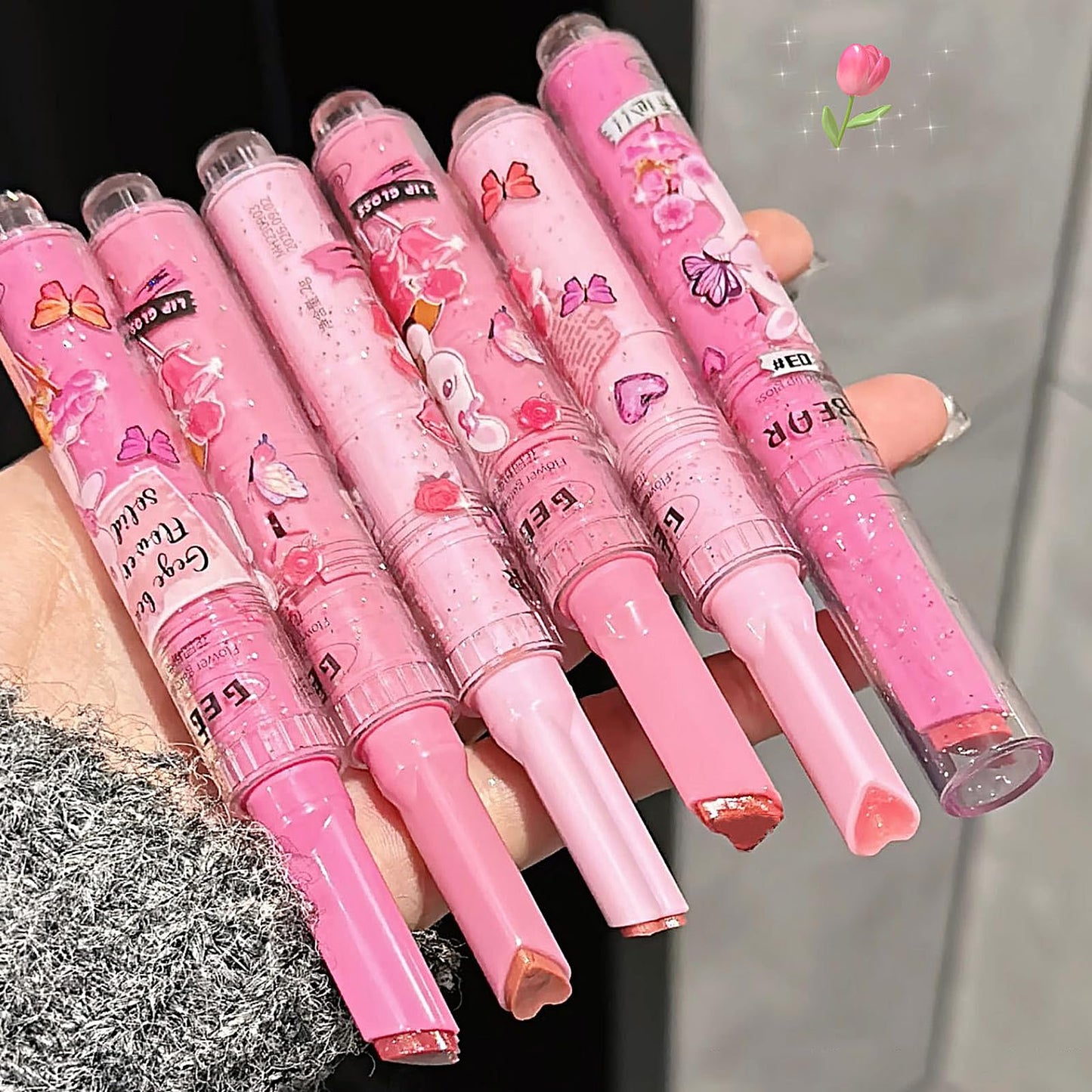 LuckNest 3 Colors Jelly Lipstick Gift Set, Tinted Heart Shape Lip Stain Lip Gloss, Mirror Hydrating Jelly Love Lipstick, Moisturizing Tinted Lip Balm, Vivid Color Glossy Lip Makeup for Girls (A)